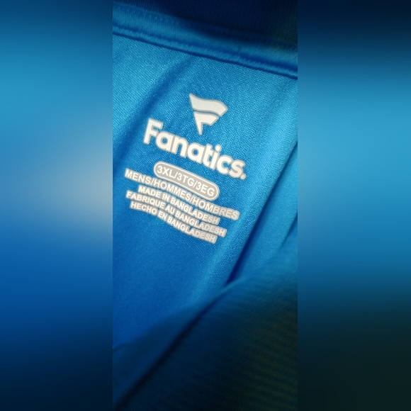 Carolina Panthers Men's Polo Shirt, Fanatics, Short Sleeves Blue Collar 3 XLarge - Picture 5 of 5